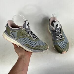 Adidas Response 3 Sneakers Women's 9 Gray Green Lace Up Athletic Shoes AQ6106